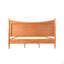 Structure de lit plateforme classique en bois massif de style très grand classique avec tête de lit courbée, pieds en bois d'hévéa, support de lattes, aucun sommier nécessaire, chêne miel