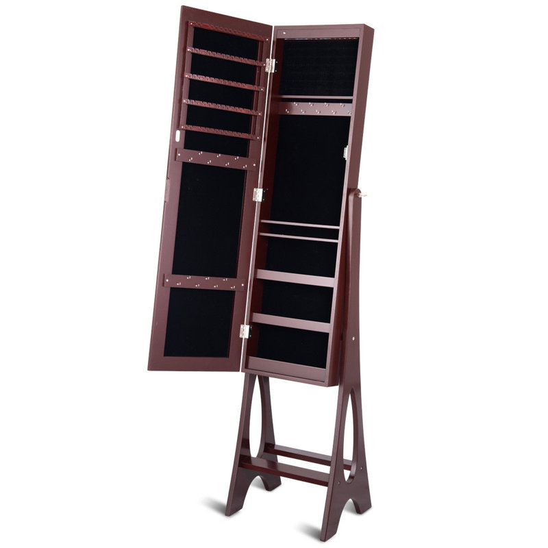 Armoire à bijoux avec miroir Rossman, Brun-roux