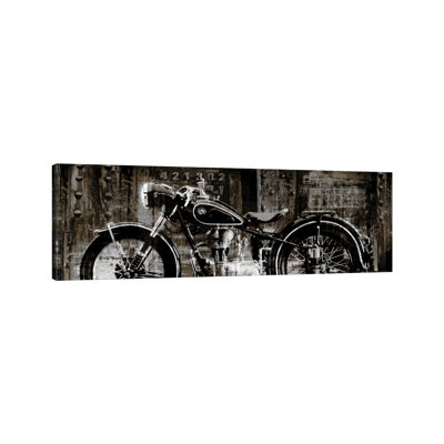 Vintage Motorcycle by Dylan Matthews - Panoramic Print on Canvas