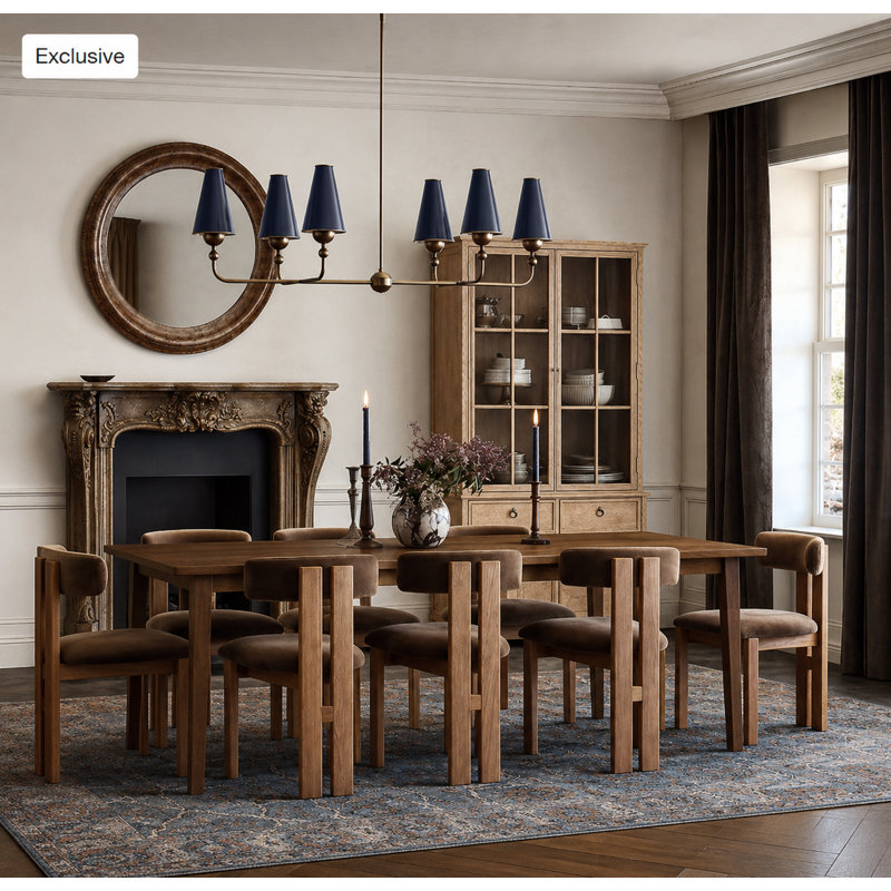 Marvi SERIFF EXTENSION DINING TABLE DARK WALNUT