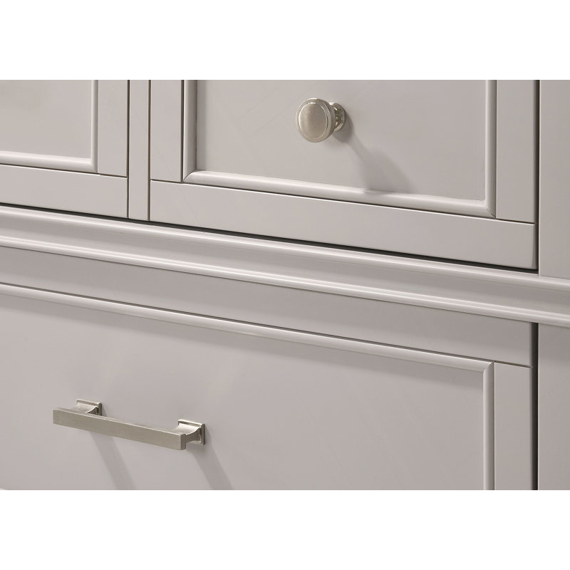 Commode horizontale en bois manufacturé avec 6 tiroirs, Gris