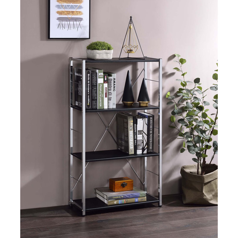 Donyai Etagere Bookcase,Display Bookshelf,Shelf in Metal, Black