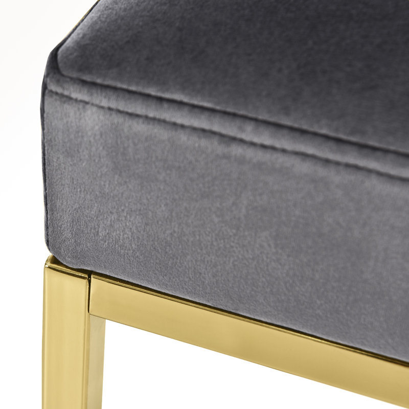 Upholstered Counter Stool with Metal Frame