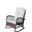 Meuble à bascule Pe avec beaucoup d'espace et coussin gris - Siège de patio doux pour l'extérieur