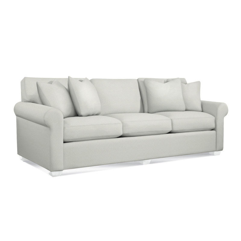 Bedford Upholstered 98'' Sofa, Blue Buffalo Check; 0120-61, Frost White 