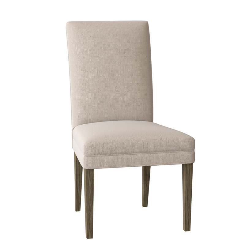 Chaise parsons rembourrée à dossier solide, Tissu performance beige défense, Miel et bouleau