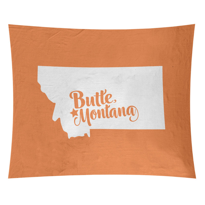 Tapisserie Butte Montana, H 27,5 po x l 37,5 po, Orange