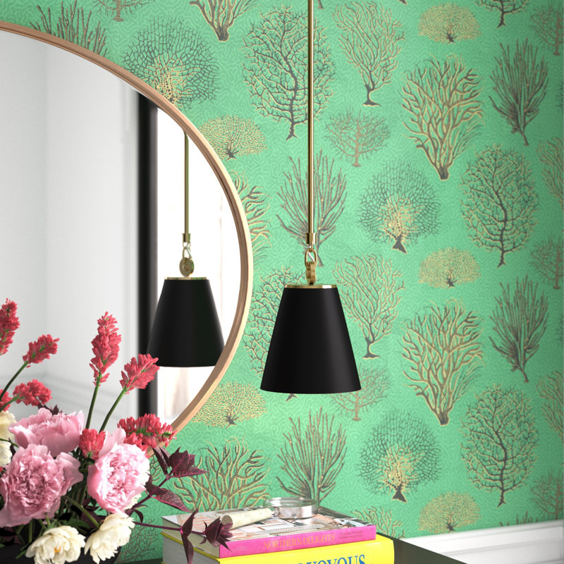 Gertie 1 - Light Brass Single Pendant, Black