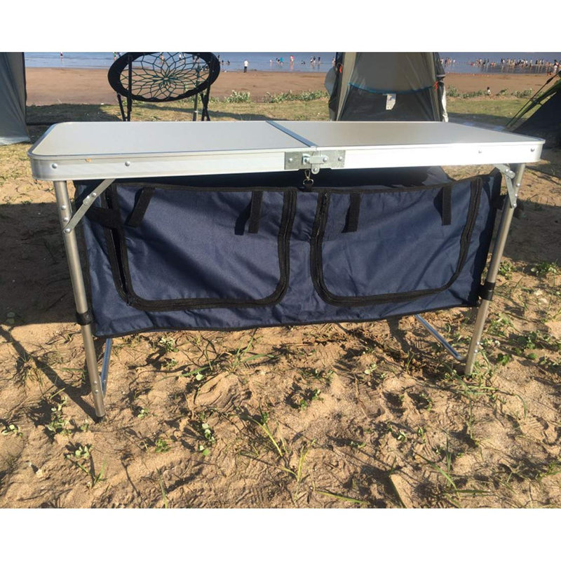 Table pliante rectangulaire 47,24 ", Blanc / bleu marine