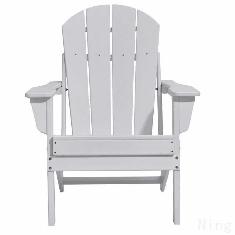 Adirondack Chair Plastic Set Of 2 All-Weather Folding Fire Pit White