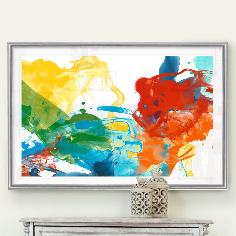 " Primary Abstract II ", 18.5" H x 24.5" W x 1.5" D, Silver