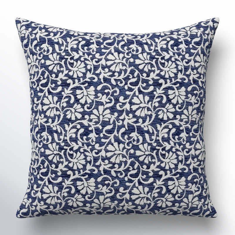 Mya Liza Pillow Cover & Insert Square in Blue/White, 16" x 16"