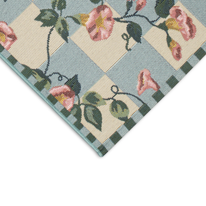 Tapis intérieur / extérieur Kutz Morning Glory, Rectangle 2 pi 4 po x 3 pi 11 po, Beige/rose/vert