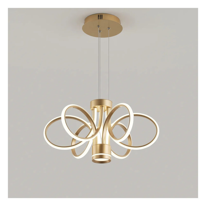 Lustre moderne à DEL doré de style campagnard