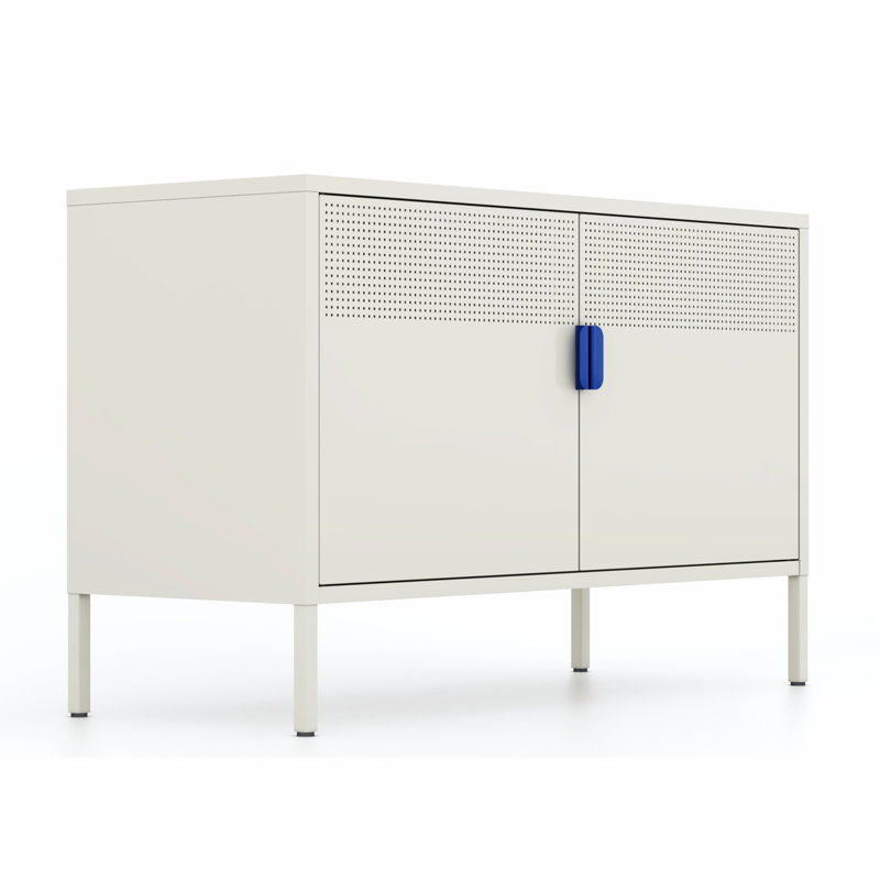Armoire d'appoint Jolisha, Gris, Bleu