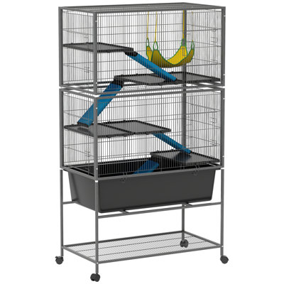 5 Levels Rolling Small Animal Cage with Non Slip Cloth Covered Ramps