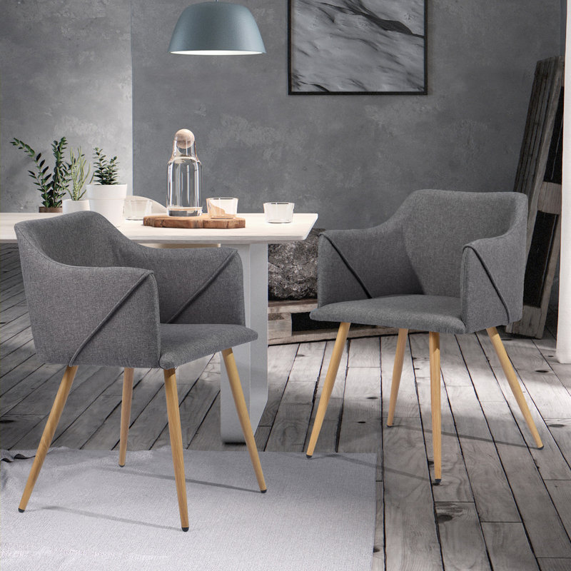 Agra 47cm H Polyester Blend Upholstered Armchair in Gray, Grey
