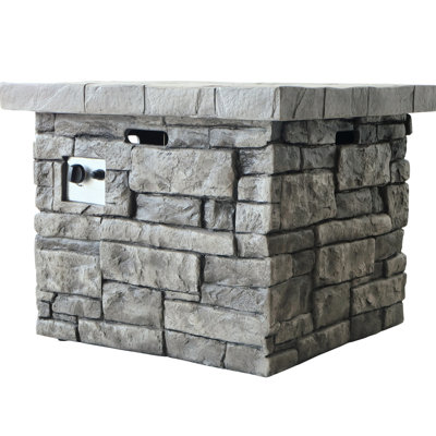 Grey 40,000 Fire Pit - 30". Construction. Transform Your Backyard Into A Cozy Fireplace Spot 30" Propane Pit, , Grey. Build. Make Outdoor Area Relaxing Haven
