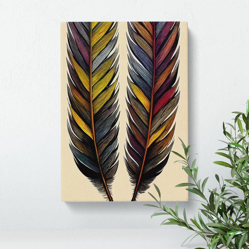 Graceful Feathers - Wrapped Canvas Print, 50cm H x 35cm W x 3cm D