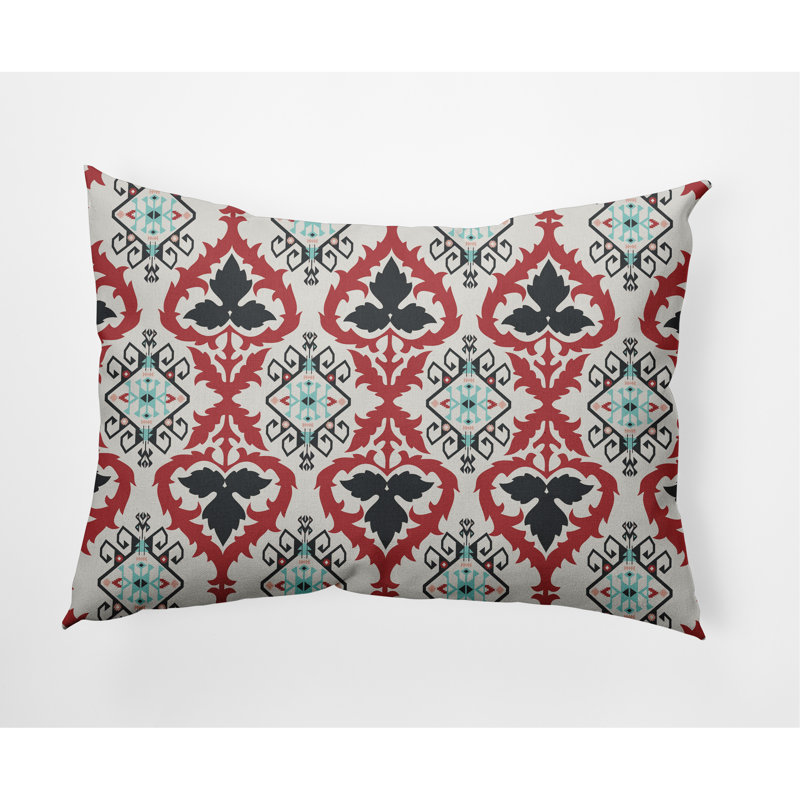Coussin Bombay, Gris et rouge