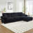 124"  Modern Chenille Oversized Modular Sectional With Ottoman-1886048829