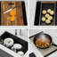 Évier de cuisine en granite noir 33 po x 19 po 9,39 po, poste de travail encastré, réducteur de bruit, hygiénique et lisse, livré avec crépines, montage à crépine, évier à quartz 9,39 po, poste de travail-130631255