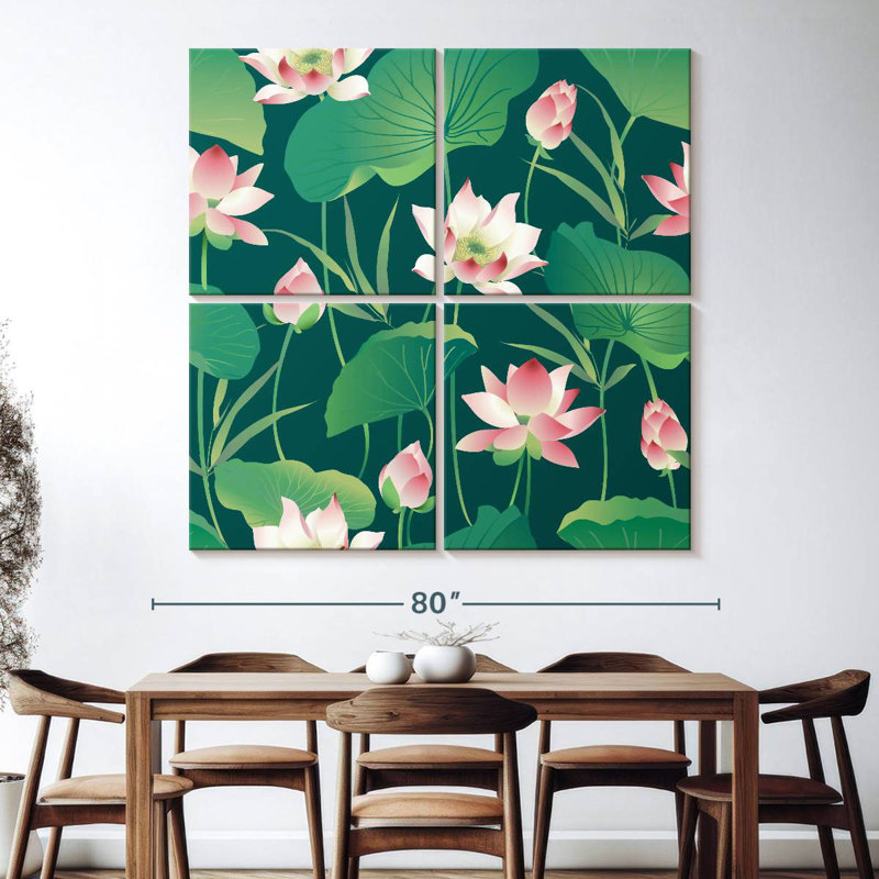 Harnek Lotus Leaves, 74" H x 74" W