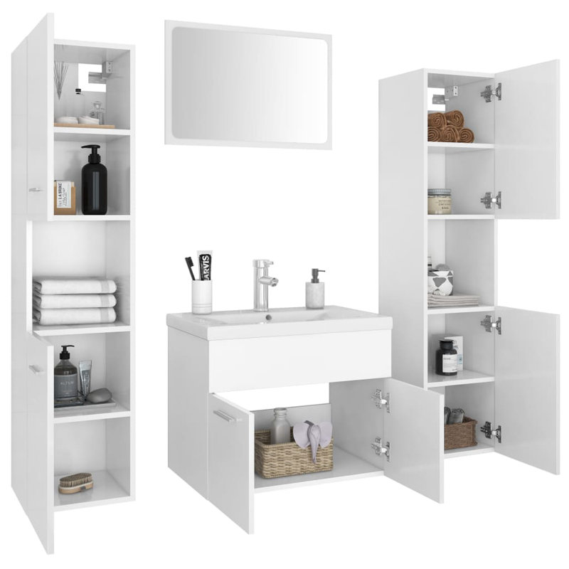 Gelindon Bathroom Furniture Suite, White