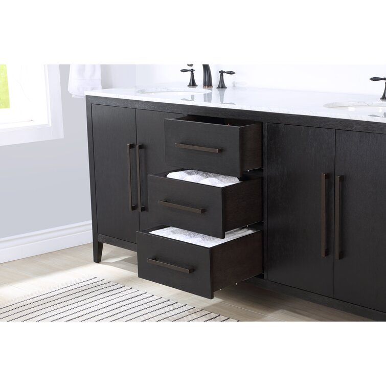 Alsup 60 Double Bathroom Vanity Set Mercury Row Base Finish: Wire Brushed Oak