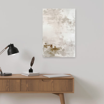 Taupe sur fond blanc abstrait abstrait contemporain, art mural élégant