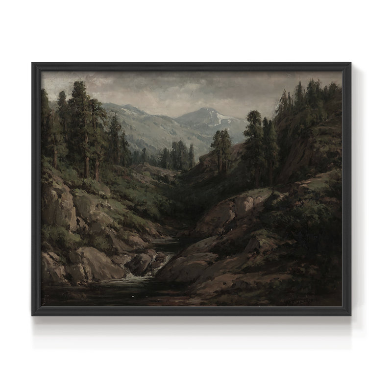 Paysages rétro-CDXLVI - impression encadrée - réaménageable, 8" H x 10" W, Noir