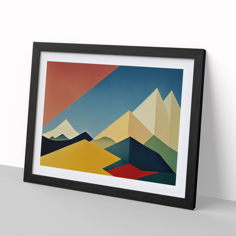 Abstract Mountain Range Vol.2 - Framed Print, Black, 46cm H x 64cm W x 2cm D