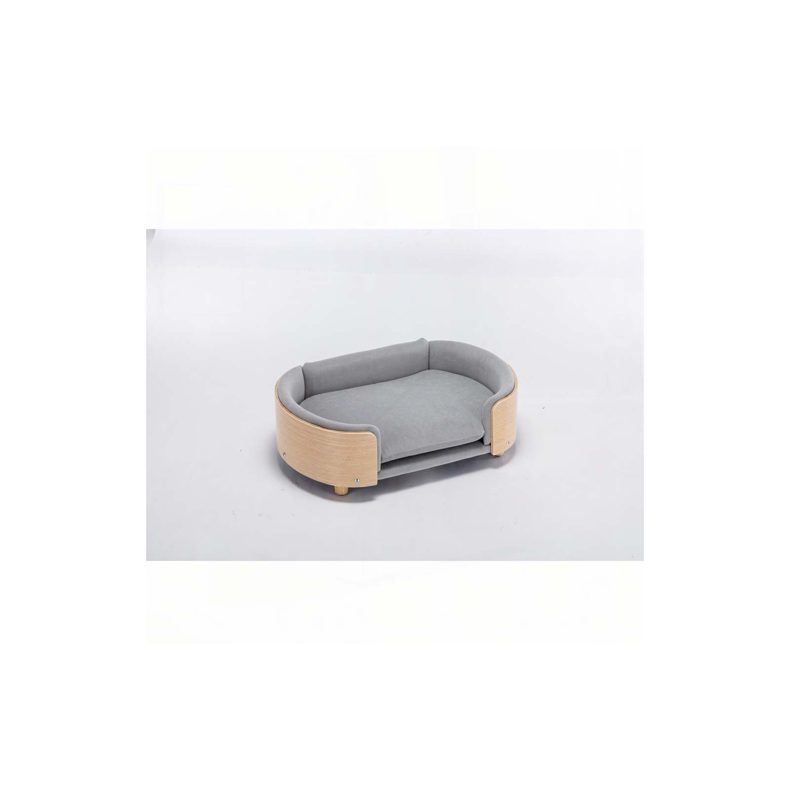 Inira Pet Bed, Light Gray/Natural, 38.58" W x 26.77" D x 11.02" H