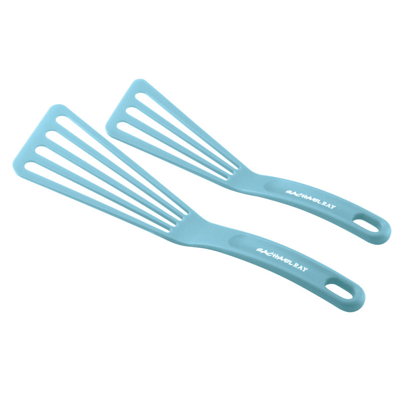 Light Blue Nylon Slotted Turner Spatula Set, 2-Piece