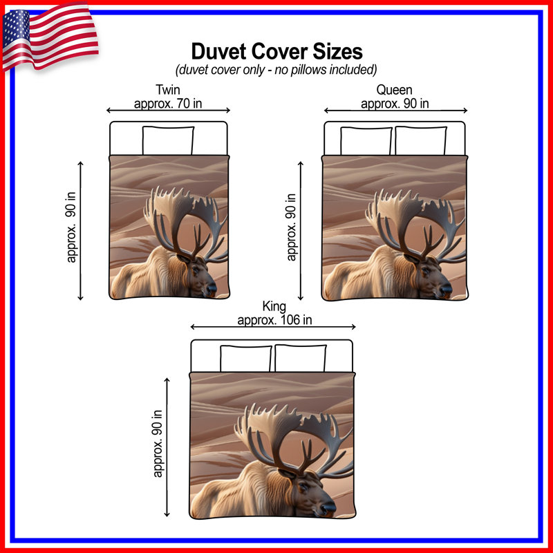 Two Majestic Moose Duvet Covers, Lit simple