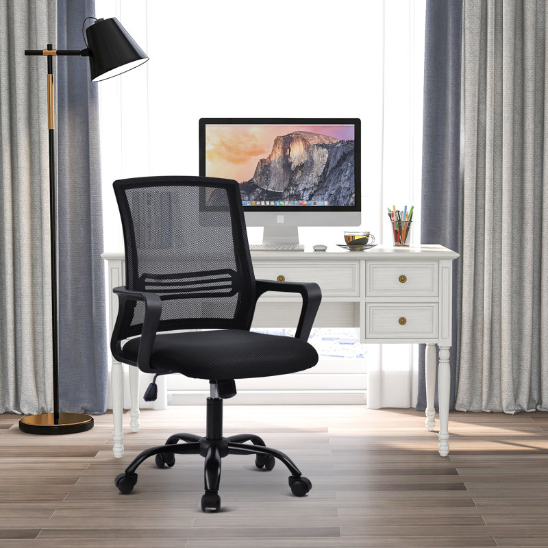 17 Stories Arbas Mesh Office Chair, Black, Black