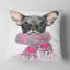 Mignon chiot avec un châle rose - coussin imprimé animal-29515960-29515964