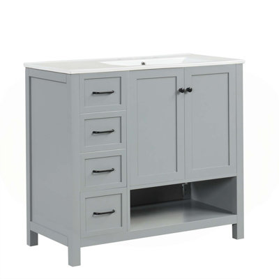 Meuble-lavabo sophistiqué avec plusieurs options de rangement et fabrication durable