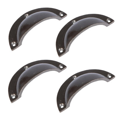 Hammer & Tongs - Curved Cabinet Cup Handle - W95mm x H46mm - Raw