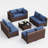 8-Person Modular Brown PE Rattan Outdoor Conversation Set, Large Patio Sectional Sofa with Anti-Rust Steel Frame and Coffee Table, Wicker Furniture for Backyard, Deck & Garden-1198207334