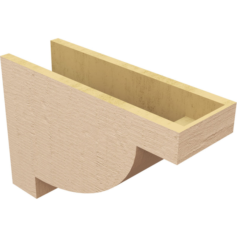 Alpine Rough Cedar Woodgrain TimberThane Corbel, Primed Tan, 14" H x 7" W x 21" D