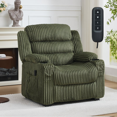 26" Oversized Power Recliner Remote Preset Memory Lazy Boy Corduroy Chair Sofa