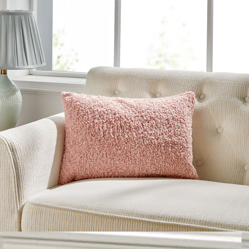 FRENCH BOUCLE Throw Pillow, Pink, Feather
