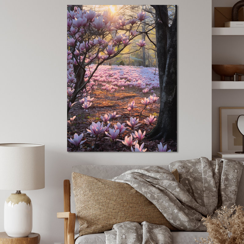 Magnolias roses, photo sur toile, Toile tendue, 40" H x 30" W