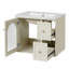 Ensemble de meuble-lavabo mural pour petit espace, armoire de salle de bain avec lavabo en céramique, 2 tiroirs et 1 porte à fermeture en douceur
