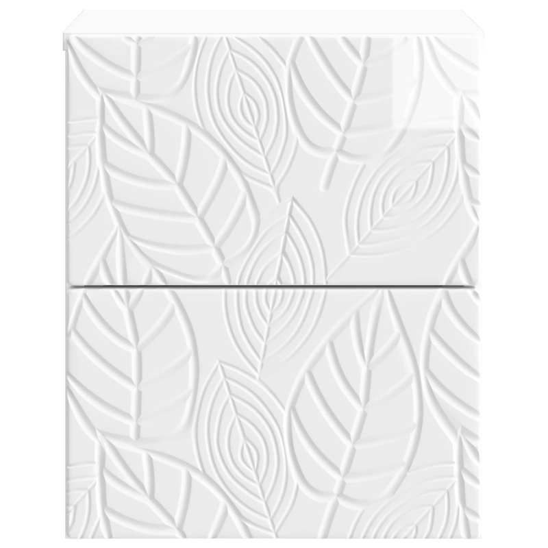 34.5cm W Composite Bedside Table, High Gloss White