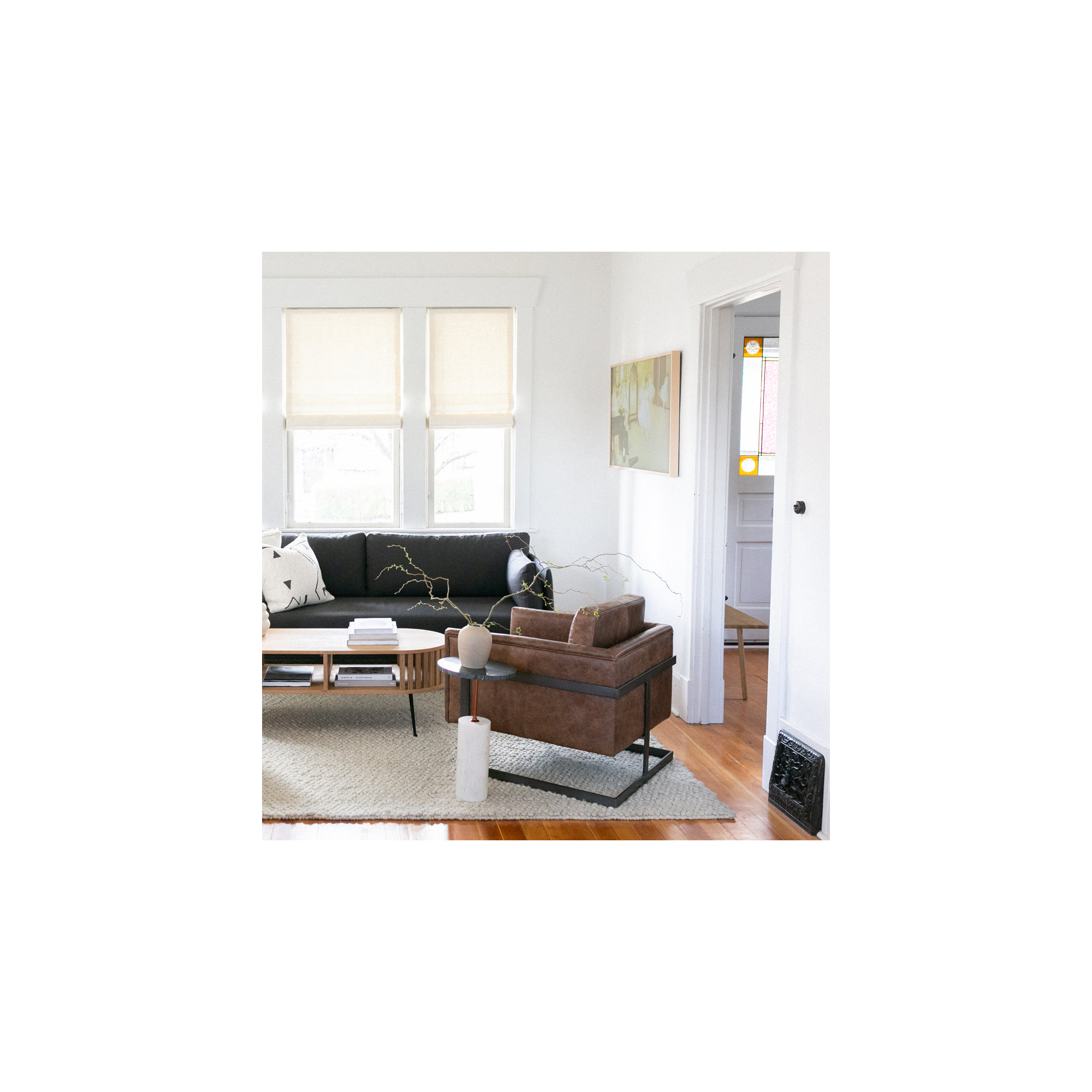 Oliver 27" Wide Armchair, Cappuccino Genuine Leather