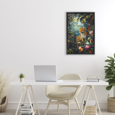 Cadre flottant Wild Side Jungle Cheetah, design par Petal Prints Design