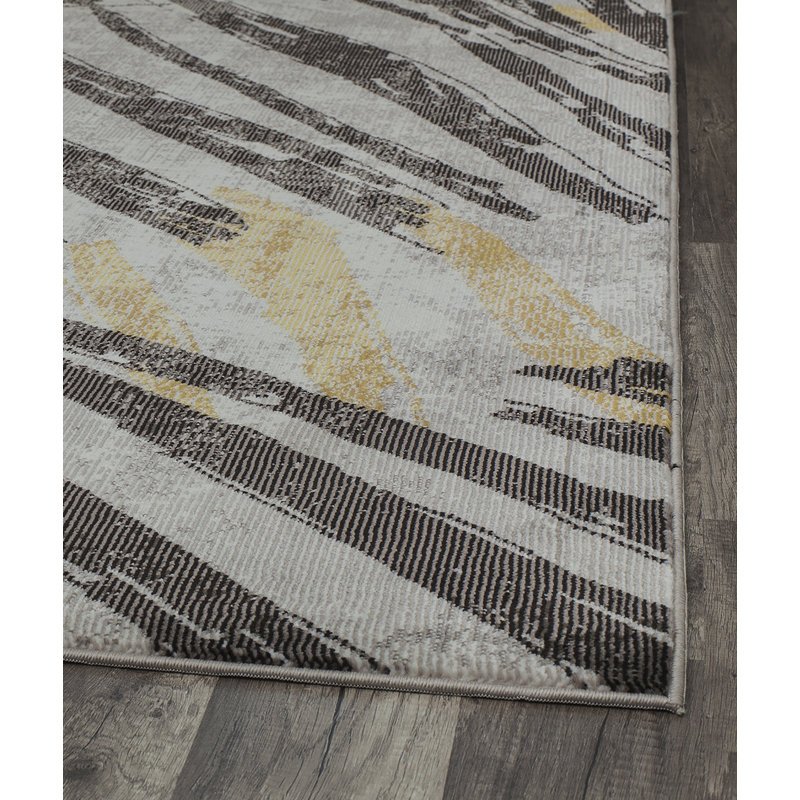 Tapis gris / brun Lush, Rectangulaire 8 pi x 10 pi