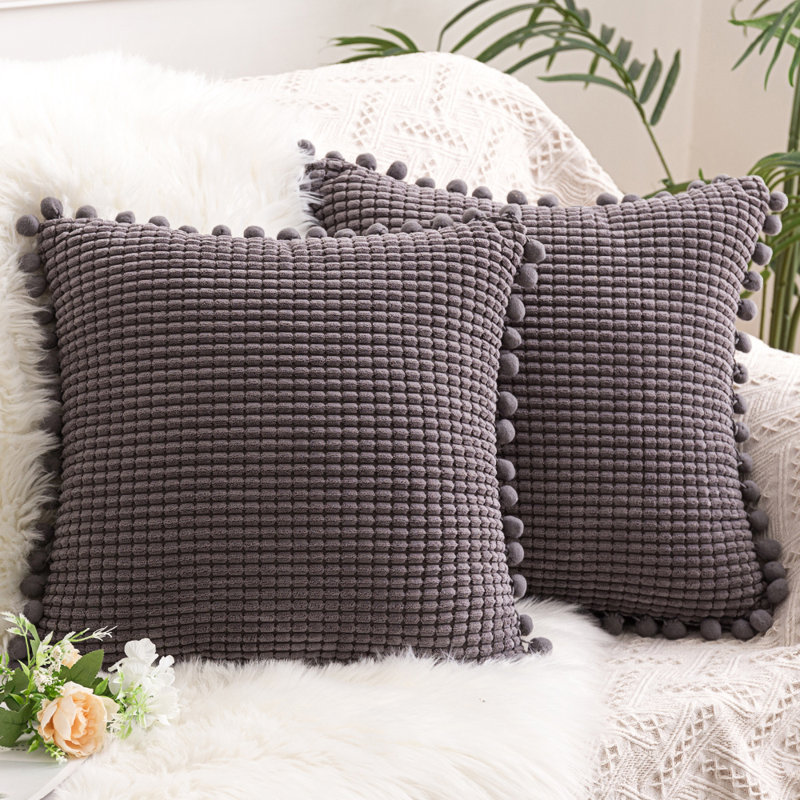 Housse de coussin , gris, 20 po x 20 po